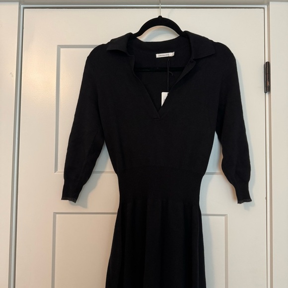 Unsubscribed Polo Cashmere Sweater Dress Black Midi Dress - Picture 2 of 7